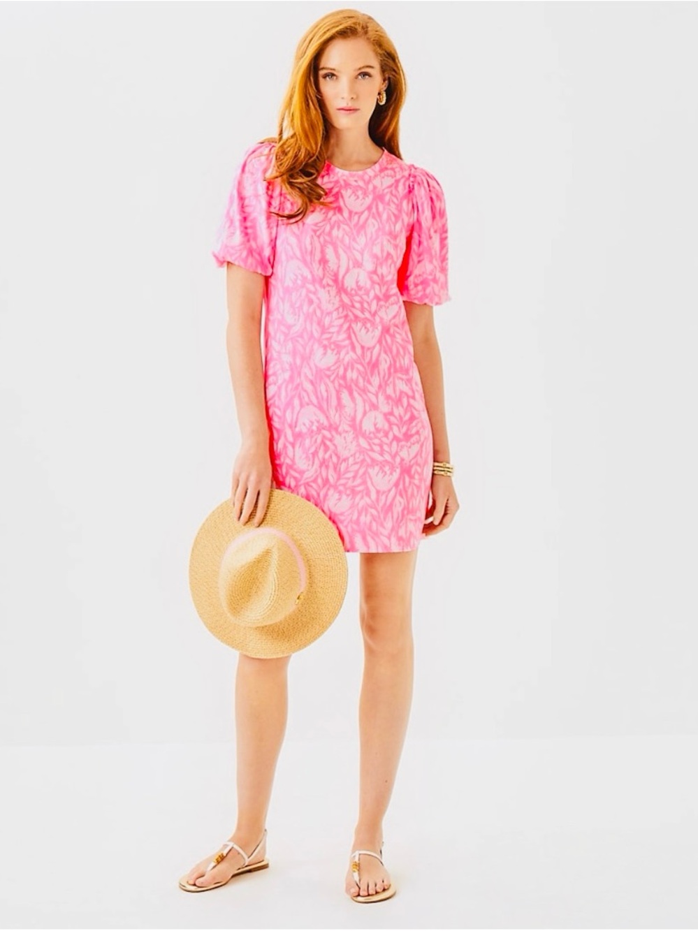 🛍️Lily Pulitzer MERCER DRESS, ROUSSEAU PINK TULIP TO TANGO Medium - Picture 5 of 12